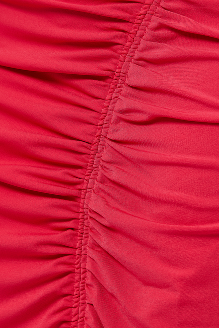 Gathered Jersey Midi Skirt
